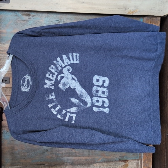 Disney Tops - Disney The Little Mermaid 1989 Heathere Navy Crewneck Sweatshirt - Women's Large